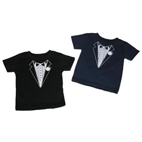 Baby Retro Tuxedo Short Sleeve T-Shirt INFANT/TODDLER Sizes - Assorted Colors Available